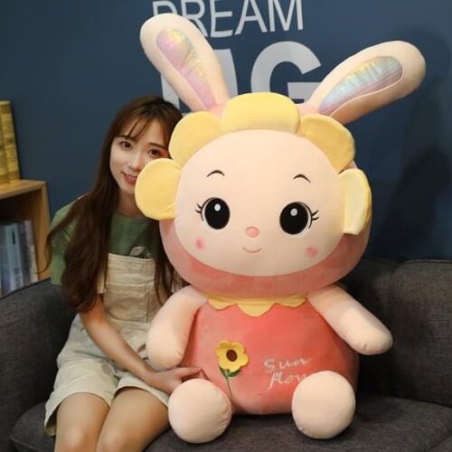 Cute Cartoon Sun Rabbit Doll Soft Plush Toy Child Bunny Sleeping Companion Stuffed Plush Mollusk Bunny Toy