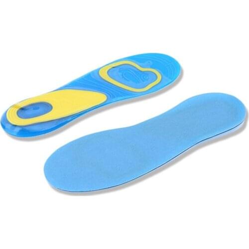Soft Silicon Gel Insoles Foot Care Shock Absorption Pads Comfortable Running Sport Insoles Arch Corrective Insole Pads All Size