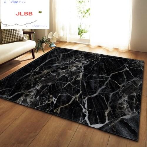 New Black Marble Carpets for Living Room Bedroom Entrance Doormat Floor Mats Carpets Thin Fabric Anti-Slip Bathroom Mat Rugs