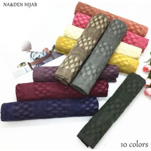 NEW polka dot scarf shawl embroidery design muslim plain scarves and shawl women fashion islamic hijabs brand muffler wrap