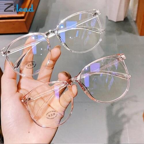 Zilead Blue Light Blocking Glasses Big Round Frame Women Men Eyeglasses Transparent Comfy Computer Goggle Reading Glasses Frame