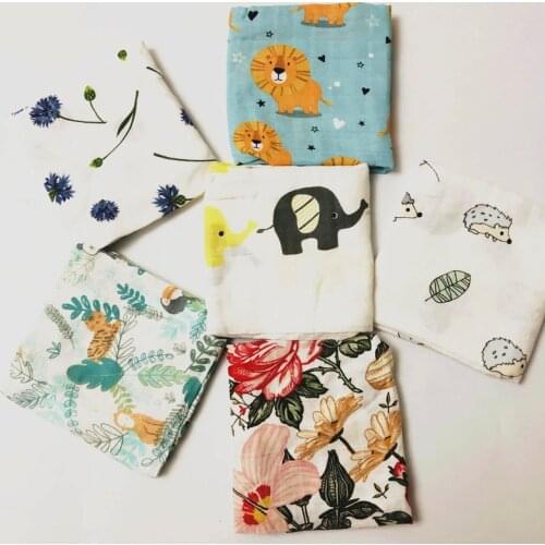 2021 Double Gauze Baby Muslin Wraps 70% Bamboo+30% Cotton Newborn Baby Blanket Soft Breathable Burp Cloth Towel Scarf 60x60cm