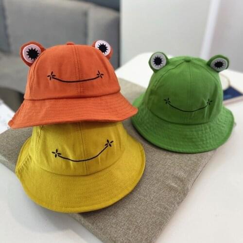 Fashion Frog Bucket Hat for Women Summer Autumn Plain Women Panama Outdoor Hiking Beach Fishing Cap Sunscreen Female Sunhat Bob