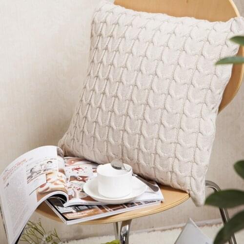 Drop Shipping Cushion Pillows Cover Top knitting solid Color Throw Pillow Case 45cmx45cm For Sofa Seat Cushion Cover
