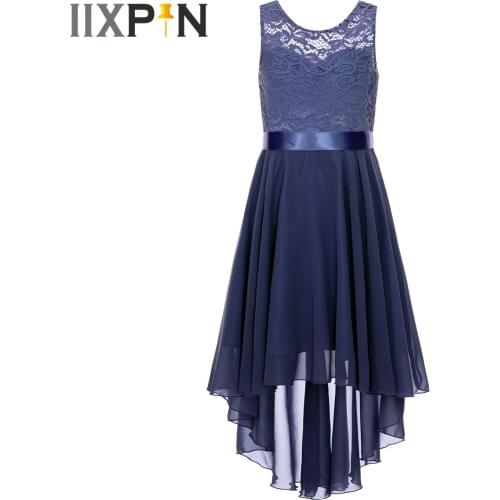 Girls Chiffon Lace Dress Kids Dresses For Girls Wedding Party First Communion Clothing Elegant Pageant Dresses Girls Dance Wear