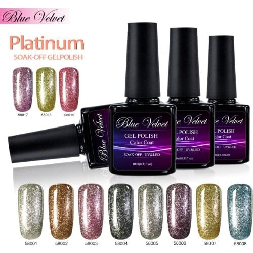 Blue Velvet 10ml Soak Off UV/LED Platinum UV Gel Polish Primer Foundation Long Lasting Lacquer 32 Colors For Choose Nail Art