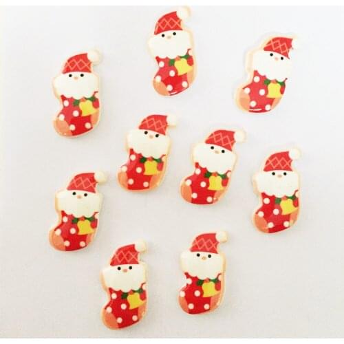 Resin Lovely Mix Colorful Mini Christmas Santa Boots Flatback Cabochon Stone 20PCS Scrapbook DIY Decor Home Figurine Crafts