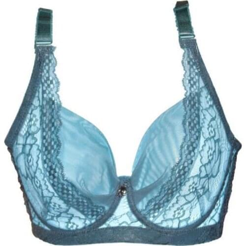 Ultra-thin cup lace mesh push up bra 3/4 cup new fashion sexy women underwear brassiere Gather no pad lingerie modis bralette