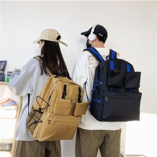 School Bag Large Capacity College Student Computer Travel Bag High School Student Backpack Street Cargo Backpack