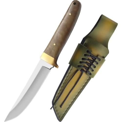 Japanese Samurai D2 Thickened Straight Blade Outdoor Jungle Rescue Straight Blade Jungle Hunting Knife Family Collection