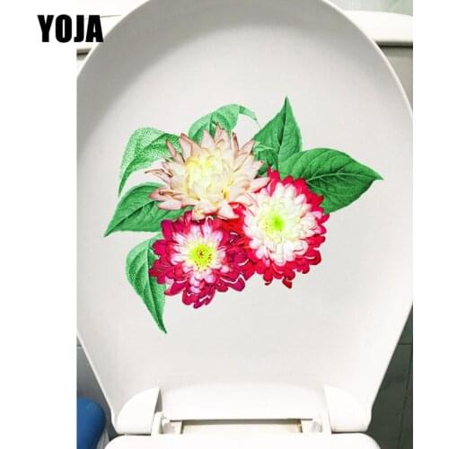 YOJA 22.3*19CM Beautiful Flowers Fashion Living Room Wall Home Decor WC Toilet Sticker T1-0695