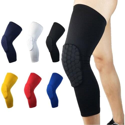 1PC Honeycomb Foam Sports Brace Kneepad Breathable Basketball Knee Pads Protector Compression Leg Sleeve Fitness Gear Support