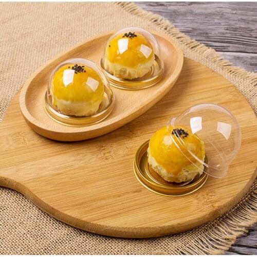 100pcs Clear PVC Transparent Cupcake Box round Wedding Gift Box With Base Inside Wedding Party Gift Box And food Packaging