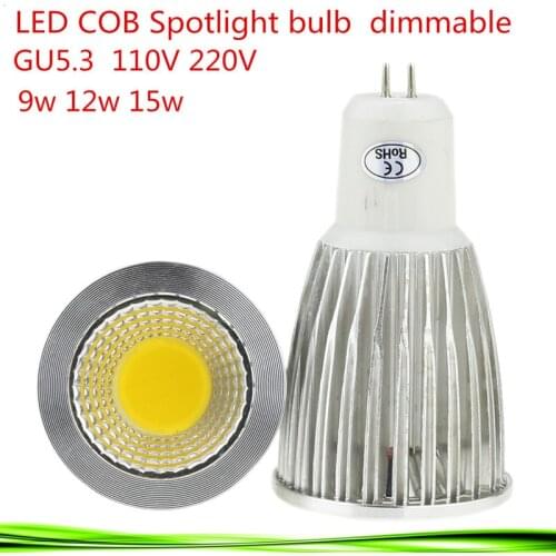 1X Super Bright GU5.3 Bulbs Light Dimmable Warm/Cool White 12V/110V/220V 9W 12W 15W COB LED lamp light led Spot light high lumen