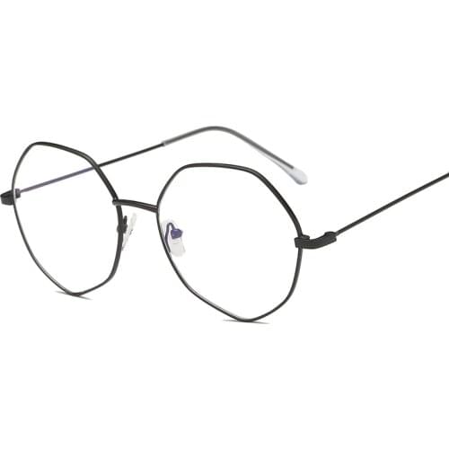 2021 Trendy Men and Women Glasses Frame Po14+LYgon Large Frame Flat Mirror Metal Art Retro Irregular Glasses Alloy Frame