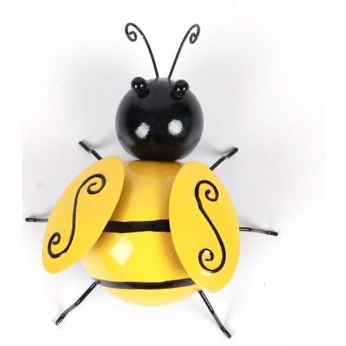 4 PCS Metal Bee Wall Decor Bee Wall Art for Outdoor Garden Lawn Fences Decor Office Bedroom Livingroom Home Decor