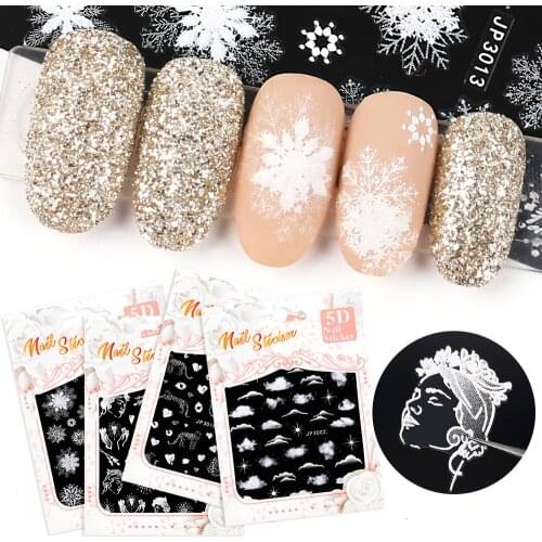 4pcs Stickers For Christmas Nails Snowflakes Nail Art Decals Designer Decoration For Nails Manicure Tools