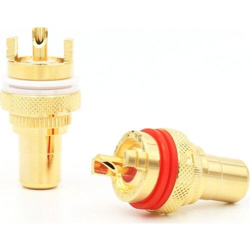 4pcs HIGH PERFOMACNE GOLD PLATE RCA FEMALE CONNECTOR CHASSIS SOCKETS RCA Socket