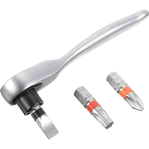 72 Teeth Quick Single-ended Wrench Mini Torque Spanner Ratchet Handle Wrench Portable 1/4'' Alloy Batch Head For Bike Repair