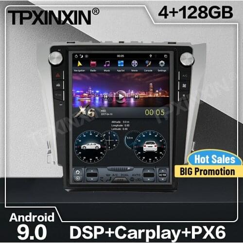 128G Tesla Screen Carplay Android Car Radio 2 Din Stereo Receiver For Toyota Camry 2012 2013 2014 2015 2016 GPS Audio Head Unit