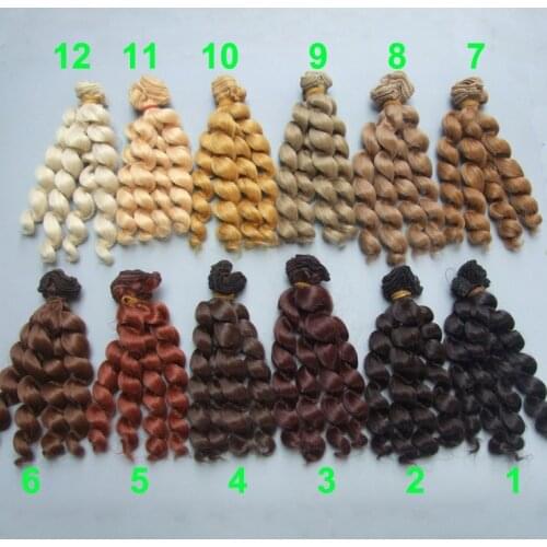 Free shipping wholesales 5pieces/lot 15 cm brown cofffe BJD/SD Doll Wigs/hair DIY curly hair wig for 1/3 1/4 bjd doll