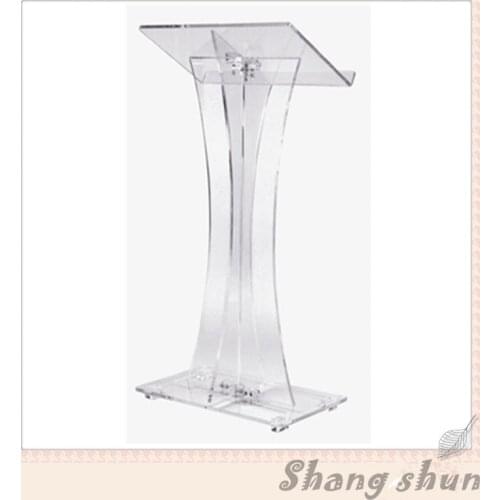Cheap Organic Glass Lectern Podium Clear Acrylic Podium Pulpit Lectern Simple Church Pulpit Lectern