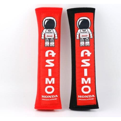 X2 ASIMO JDM Embroidery Cotton Seat Belt Cover Shoulder Harness Strap Pads for Honda Car Seat Belt