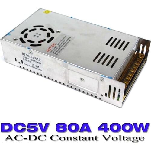 5V 80A 400W LED Switching Power Supply Transformer 110V 220V AC to DC 5V UPS for LED Strip Dispaly light CCTV 10pcs