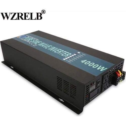 4000W Pure Sine Wave Power Inverter 24V 220V Solar Panel Inverter DC to AC Converter Power Supply 12V/48V/96V to 120V/230V/240V