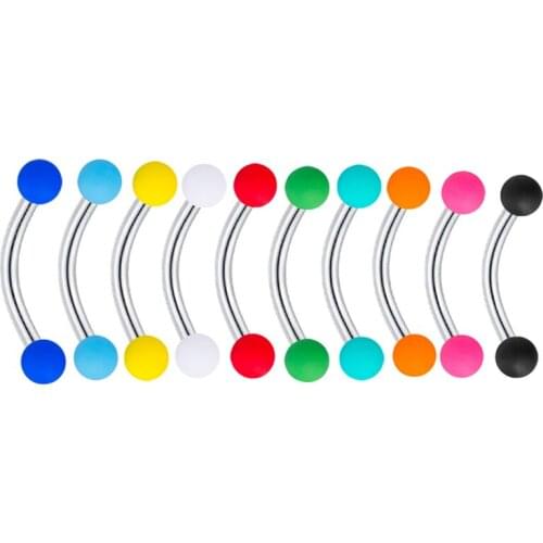 Acrylic Nose Septum Ring Tongue Lip Eyebrow Ring Ear Studs Tragus Helix Lobe Ball Belly Piercing Body Jewelry 10 color mix