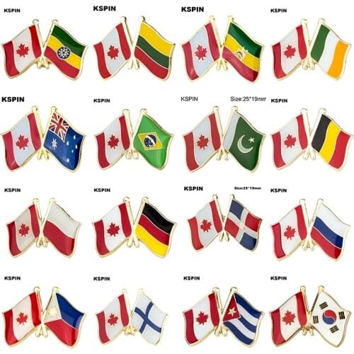 Canada Friendship Flag Pins Country Flag Badge Flag Brooch National Flag Lapel Pin International Travel Pins Collections