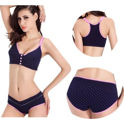 Maternity Bra+Panties set Nursing Bra Cotton Clothes for Pregnant women Breastfeeding Nursing Bra Feeding Maternity set Lingerie
