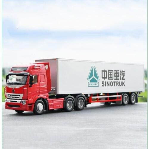 Diecast 1:36 Sinotruk A7 T7H Tractor Container Truck Model Car Toys Collectibles Childrens Toys