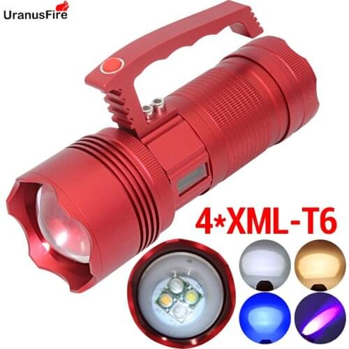 35W Powerful Portable XML T6 LED Fishing Flashlight Torch Built in 16000mAh Rechargeable Battery 4 color Induction Lamp torch