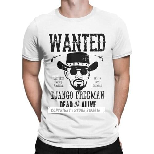 Mens Django Unchained Wanted Tshirts Tarantino Quentin Western Movie Leonardo Cowboy Christmas Tees T-Shirts Male