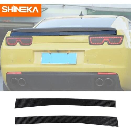 SHINEKA Carbon Fiber Stickers Car Rear Trunk Tailgate Door Decoration Cover Srickers Accessories For Chevrolet Camaro 2012-2015