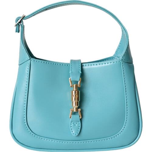 New Arrival Genuine Leather Underarm Bags For Women 2021 Brands Designer Fashion Female Soft Shoulder Messenger Bag 2 Sizes Blue