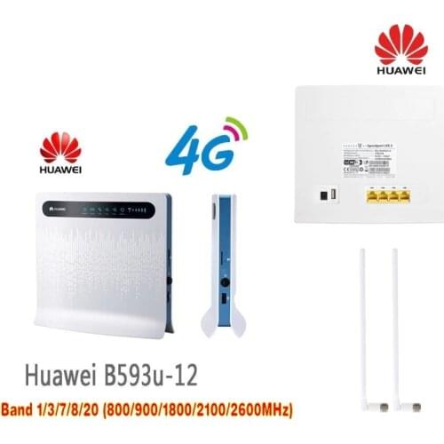 Original Huawei 4G Wireless Router B593U-12 supporting 32 users+2pcs B593 antenna
