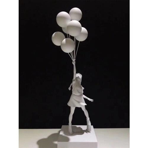 Original Box Luxurious 57cm Balloon Girl Statues Banksy Flying Balloon Girl Sculpture Resin Craft Home Decoration Christmas Gift