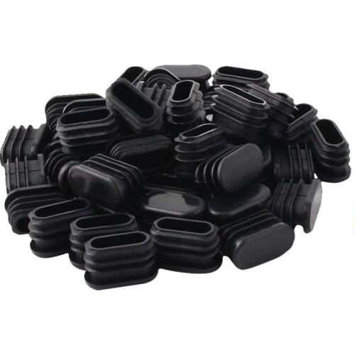 Plastic Tube Inserts Oval Chair Table Leg Feet Cover Pipe End Cap 50pcs