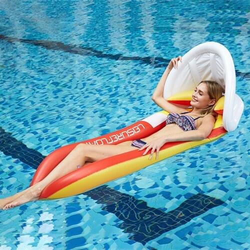 Floating Row 2020 Water Lounge Inflatable Sun Bathing Bed Beach Swimming Pool Bag Sleeping Leisure Bed Pool Float with Headrest