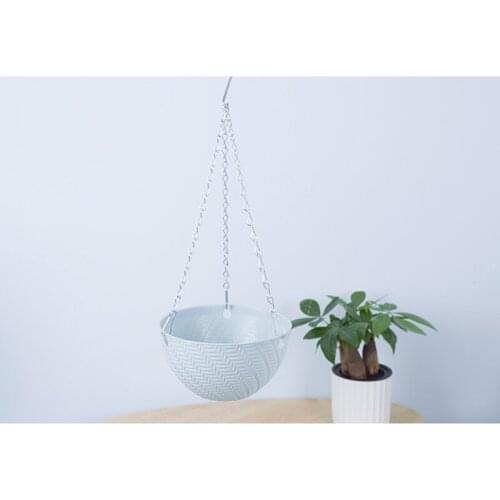 Hanging Basket Pot Garden Plant Chain Planters Decoration Plastic 16x10cm can CSV