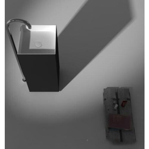 Bathroom Rectangular Pedestal Freestanding Vessel Wash sink Solid surface stone wash basin RS38339