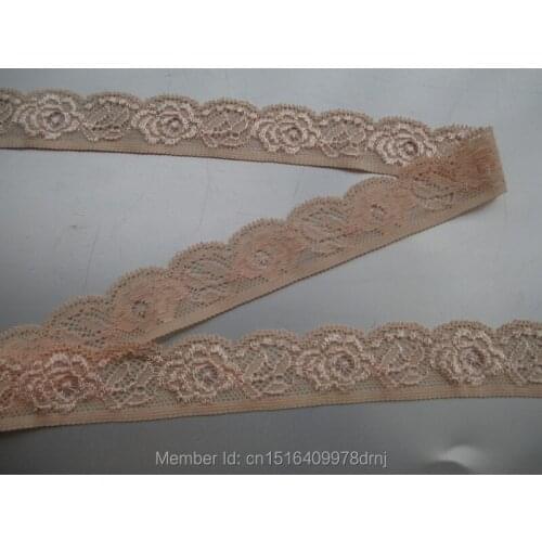 Wholesale 10 yards / lot of beautiful camel embroidered stretch lace width 25 mm DIY clothing accessories Ribbon lace embroidery