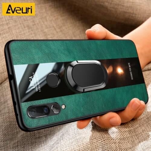 Luxury Car Holder Leather Phone Case For Huawei P20 P30 Pro P40 Lite E Nova 2i 3 3i 5T P Smart Z Plus 2019 Cover Case Coque