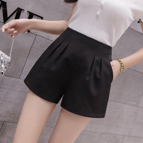 S-3xl Simple Elastic High-waist Chiffon Shorts Women Summer 2020 Fashion Thin Black Shorts Womens Sweat Ladies Shorts Feminino