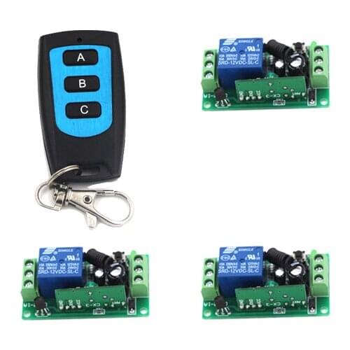 Brand New DC 12V 10A 1CH 1 Channel RF Wireless Remote Control Switch Waterproof Transmitter and 3 Receivers SKU: 5395