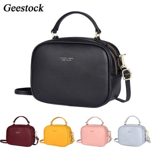 Geestock Vintage Crossbody Bags Women Fashion Shoulder Messenger Bag PU Leather Cell Phone Pocket for Ladies Handbags