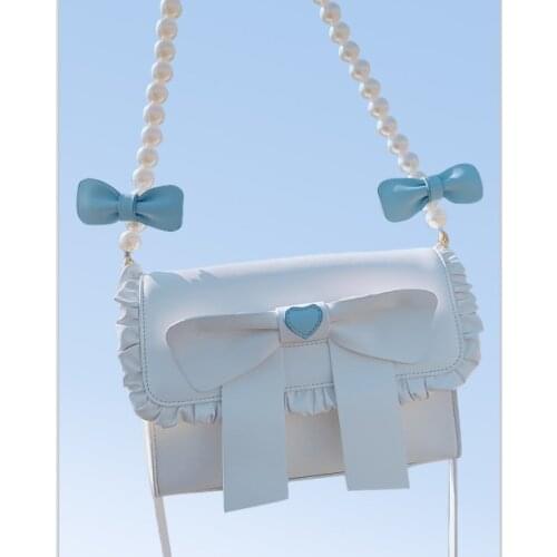 Miss Jenny Shoulder Bag JK Bag Removable Pearl Chain Commuter Lolita Crossbody Bag