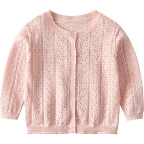 Girl Sweaters Cardigan Shawl Coat For Girls Kids Jacket Children Autumn Summer Baby Toddler Clothes Hollow Out Knitted Outerwear